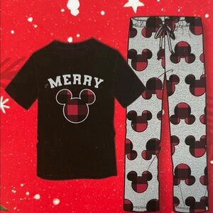 Merry Mickey Mouse Pajamas - Black and Red